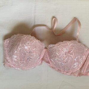 VS PINK Embroidery Unined Demi Bra. Size 36B